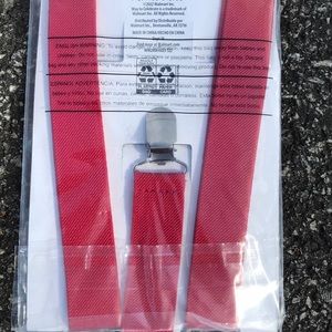 NWT Way To Celebrate 2 Pairs Of Halloween Suspenders Red & Black Adult One Size